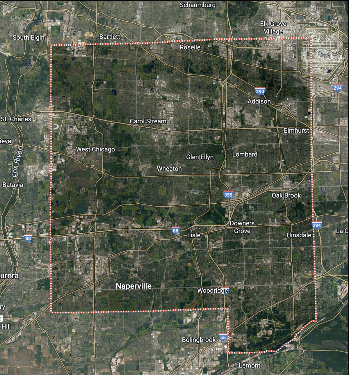DuPage County Illinois Service Area Map